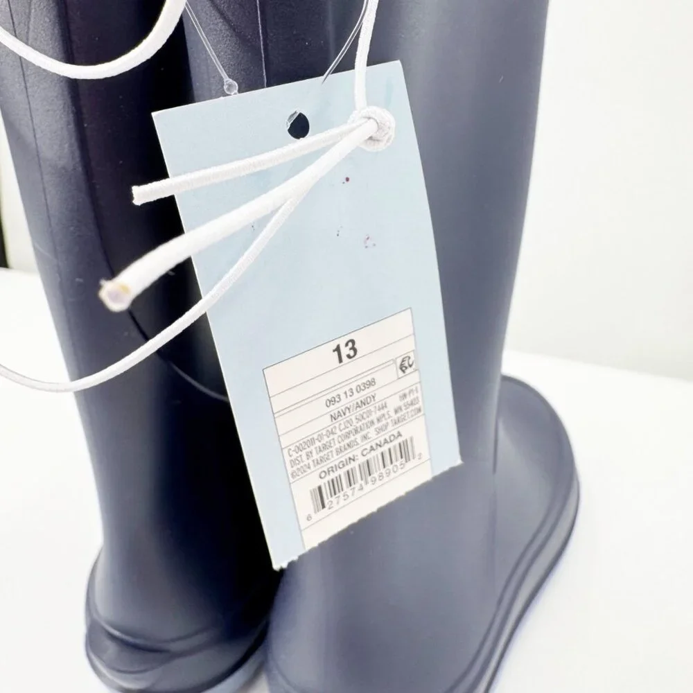 NEW Cat & Jack Kids' Andy Rain Boots - Navy Blue - Size 13